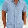 Men's Light Beige Linen Shirt