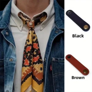 Vintage Faux Leather Scarf Buckle