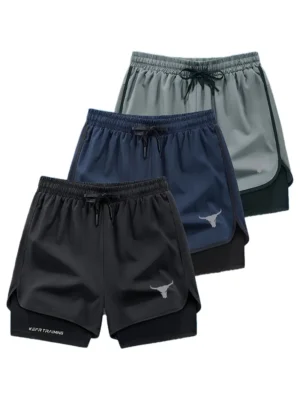 Zhiyu OBM 3pcs Men's Fitness Running Shorts