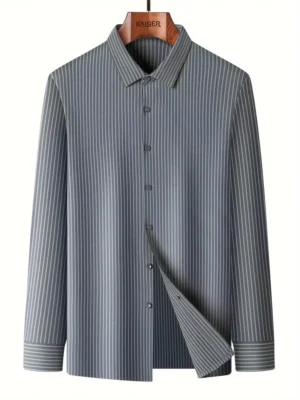 KAISER Men’s Casual Striped Long Sleeve Shirt