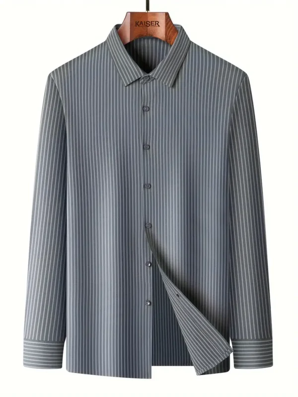 KAISER Men’s Casual Striped Long Sleeve Shirt
