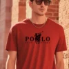 Men's Casual Black "POLO" Graphic T-Shirt