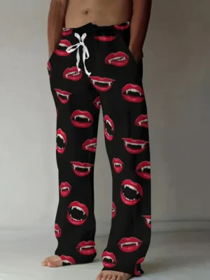 Men's 3D Lips Print Joggers