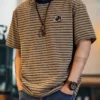 Men's Casual Striped Ripped T-Shirt